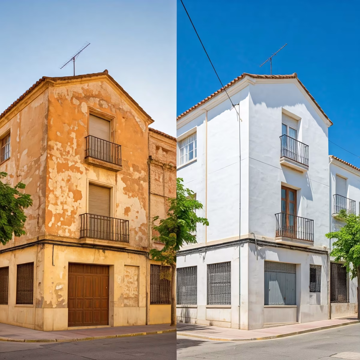 Pintura de fachada de edificio Huelva, pintores Huelva AMG Pintura de fachada de edificio Huelva, pintores Huelva AMG